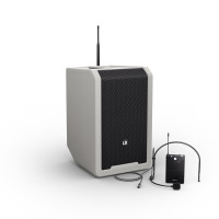 LD Systems ANNY® 8 BPH B5 G - ANNY® 8"-os, akkumulátoros Bluetooth® PA rendszer keverővel és 1x headset mikrofonnal - 584-608 MHz, városi szürke