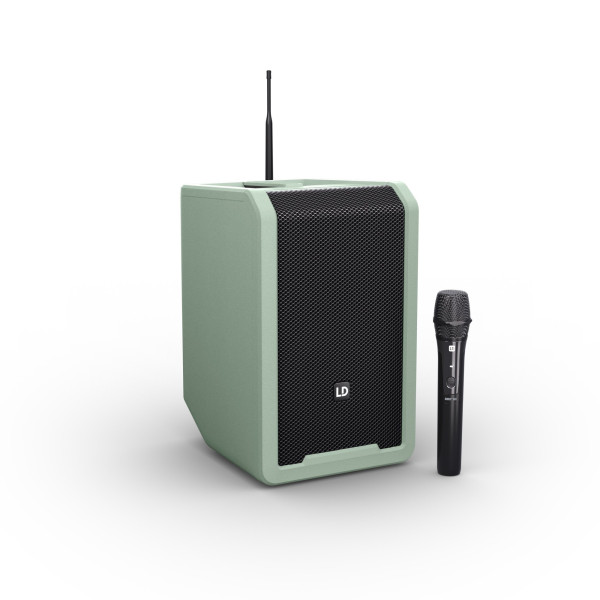 LD Systems ANNY® 8 HHD B5 GN - ANNY® 8"-os akkumulátoros Bluetooth® PA rendszer keverővel, 1x vezeték nélküli kézi mikrofonnal - 584-608 MHz, kaland zöld LD Systems ANNY® 8 HHD B5 GN - ANNY® 8"-os akkumulátoros Bluetooth® PA rendszer keverővel, 1x vezeték nélküli kézi mikrofonnal - 584-608 MHz, kaland zöld