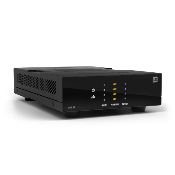 LD Systems NMP 32 - DSP mátrix 32x32 | 4 analóg I/O és 28x28 AES67 hálózati audiocsatorna