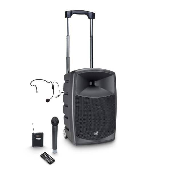 LD Systems ROADBUDDY 10 HBH 2 - 10"-os aktív, akkumulátorról is üzemelő mobil PA, 1 kézi és 1 fejmikrofonos vezeték nélküli rendszerrel, 863-865 MHz LD Systems ROADBUDDY 10 HBH 2 - 10"-os aktív, akkumulátorról is üzemelő mobil PA, 1 kézi és 1 fejmikrofonos vezeték nélküli rendszerrel, 863-865 MHz