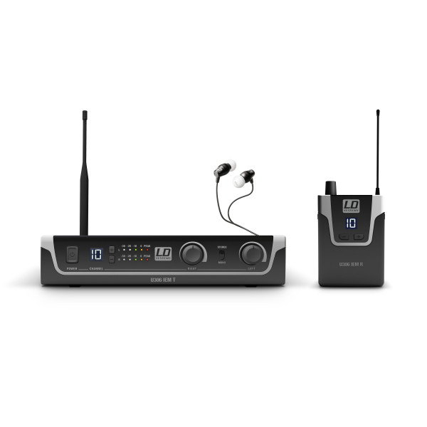 LD Systems U306 IEM HP - In-Ear fülmonitor készlet fülhallgatóval 12 sáv, monó/sztereó üzemmód, 655 -679 MHz LD Systems U306 IEM HP - In-Ear fülmonitor készlet fülhallgatóval 12 sáv, monó/sztereó üzemmód, 655 -679 MHz