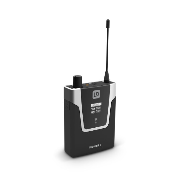 LD Systems U508 IEM R - In-Ear fülmonitor vevő 96 sáv, monó/sztereó üzemmód, 823-832 és 863-865 MHz