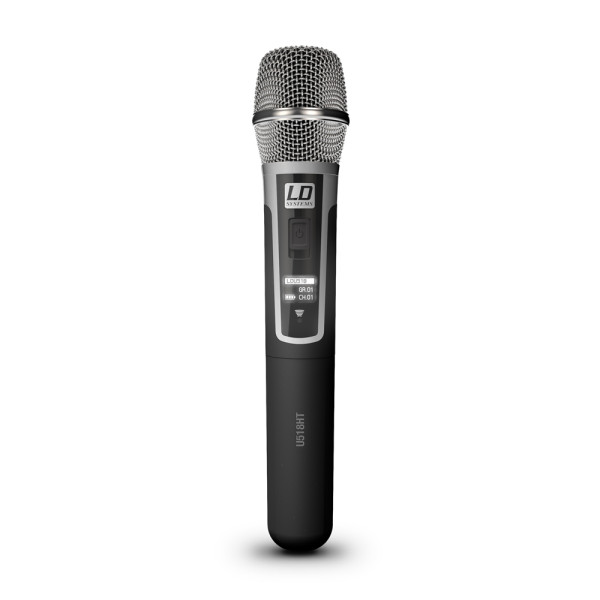 LD Systems U518 MC - kézi mikrofon adó kondenzátor kapszulával az U518R és U518R2 vevőkhöz, 1785-1800 MHz LD Systems U518 MC - kézi mikrofon adó kondenzátor kapszulával az U518R és U518R2 vevőkhöz, 1785-1800 MHz