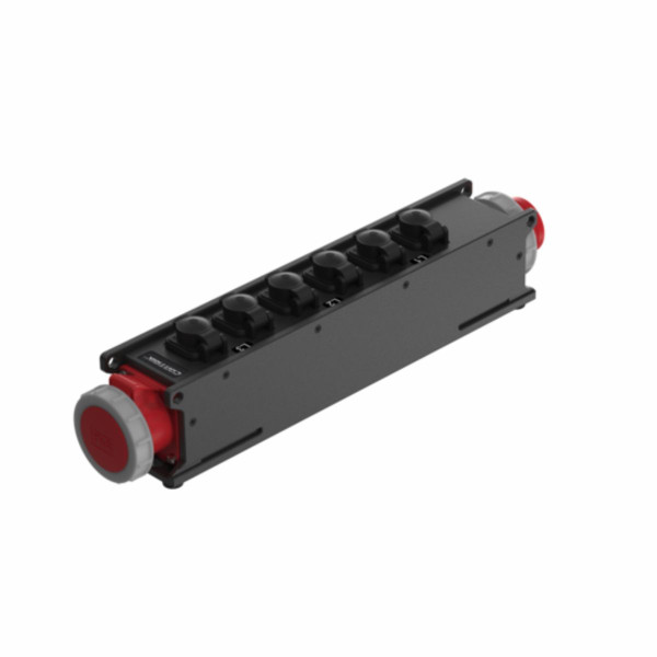 Contrik Power Strip Xtreme Outdoor (XO) CCV5RD-6T1-2C - kültéri hálózati elosztó, 1 x CEE16A bemenet, 6 x powerCON TRUE1 TOP és 1 x CEE16A kimenet Contrik Power Strip Xtreme Outdoor (XO) CCV5RD-6T1-2C - kültéri hálózati elosztó, 1 x CEE16A bemenet, 6 x powerCON TRUE1 TOP és 1 x CEE16A kimenet