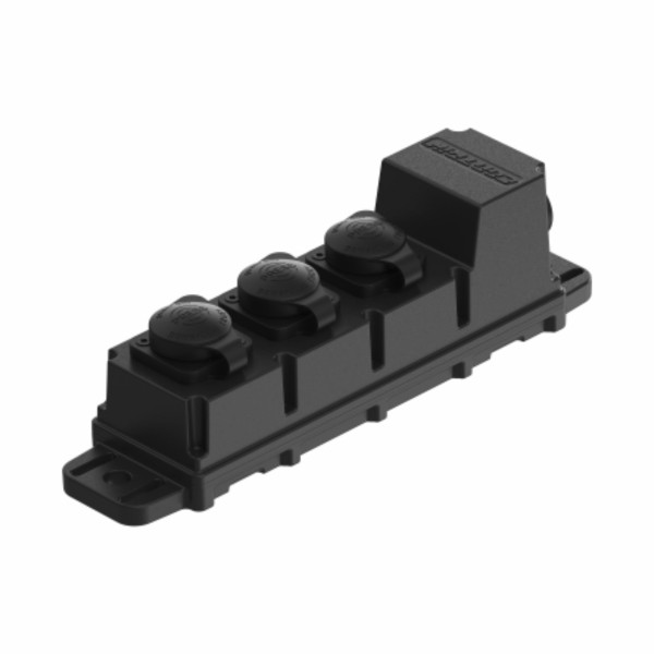 Contrik Power Bar XO CPB-T1-T3 NNSC - kültéri hálózati elosztósor, 1 x powerCON TRUE1 bemenet, 3 x powerCON TRUE1 TOP kimenet