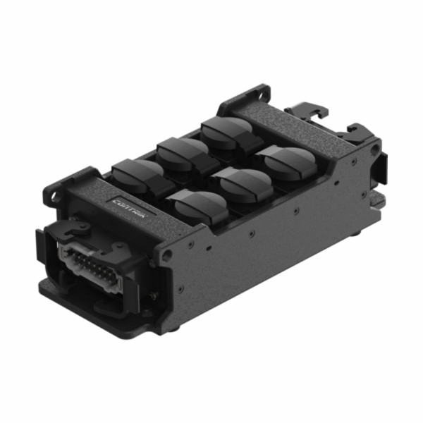 Contrik Power Strip Multicore CPSM-H2-F6 - hálózati elosztó, 2 x Harting E16 bemenet, 6 x Schuko kimenet, kültéri Contrik Power Strip Multicore CPSM-H2-F6 - hálózati elosztó, 2 x Harting E16 bemenet, 6 x Schuko kimenet, kültéri