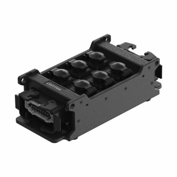 Contrik Power Strip Multicore CPSM-H2-T6 - hálózati elosztó, 2 x Harting E16 bemenet, 6 x powerCON TRUE1 TOP kimenet, kültéri Contrik Power Strip Multicore CPSM-H2-T6 - hálózati elosztó, 2 x Harting E16 bemenet, 6 x powerCON TRUE1 TOP kimenet, kültéri