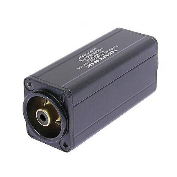 Neutrik NA2M-D0B-TX - átalakító, 3 pólusú XLR papa-RCA aljzat, fekete, illesztő trafóval, 1:1/200 Ohm