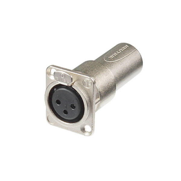 Neutrik NA3FDM - átalakító, 3 pólusú XLR aljzat-3 pólusú XLR dugó, lemezre szerelhető D házban