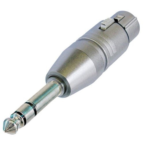 Neutrik NA3FP - átalakító, 3 pólusú XLR aljzat-sztereó 6,35 mm dugó