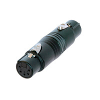 Neutrik NA5FF-B - átalakító, 5 pólusú XLR aljzat - 5 pólusú XLR aljzat, fekete
