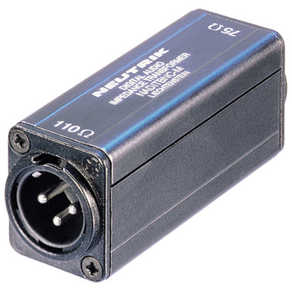 Neutrik NADITBNC-M - illesztő, AES/EBU XLR dugó-75 Ohm BNC