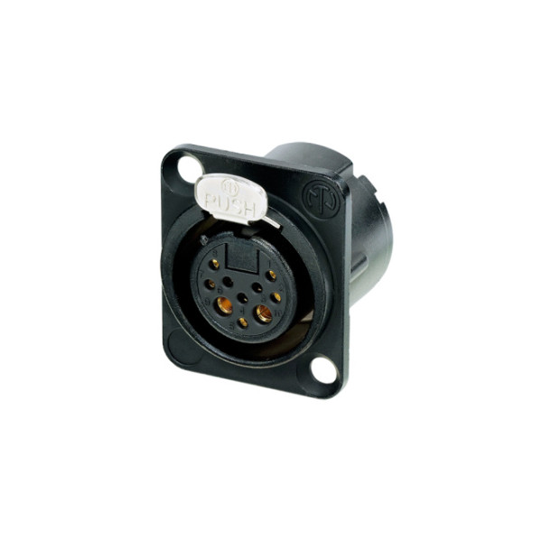 Neutrik NC10FD-LX-B - 8+2 (10) pólusú XLR aljzat aranyozott érintkező, fekete Neutrik NC10FD-LX-B - 8+2 (10) pólusú XLR aljzat aranyozott érintkező, fekete