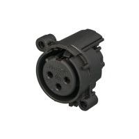 Neutrik NC3FAH-0 - 3 pólusú XLR aljzat vvízszintes nyákhoz, földelés és retesz nélkül, A ház