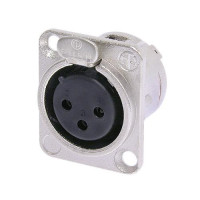 Neutrik NC3FD-L-1 - 3 pólusú XLR aljzat ezüstözött érintkező, D ház