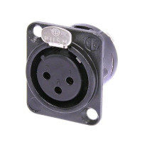 Neutrik NC3FD-L-B-1 - 3 pólusú XLR aljzat aranyozott érintkező, fekete, D ház