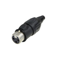 Neutrik NC3FX-TOP - 3 pólusú kültéri XLR aljzat egyenes, lengő, aranyozott érintkező, UV és IP65 védelem