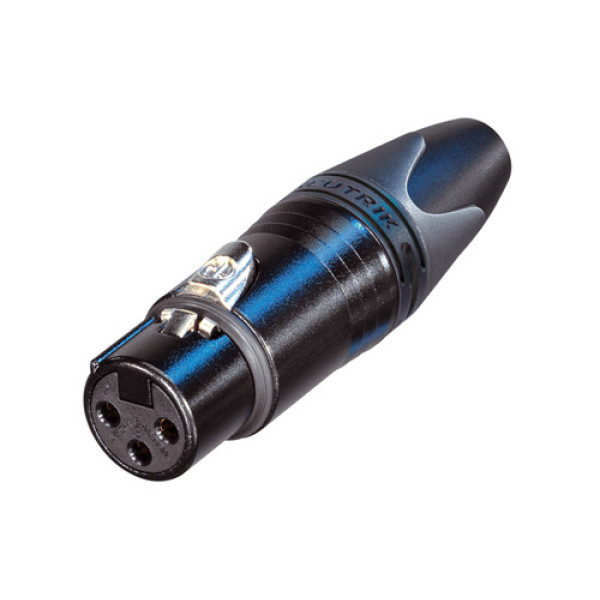 Neutrik NC3FXX-BAG - 3 pólusú XLR aljzat egyenes, lengő, fekete ház