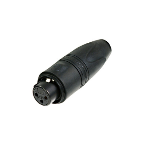 Neutrik NC3FXX-HD-B-D - 3 pólusú XLR aljzat IP67-es védettségű, aranyozott érintkezők, egyenes, lengő fekete ház Neutrik NC3FXX-HD-B-D - 3 pólusú XLR aljzat IP67-es védettségű, aranyozott érintkezők, egyenes, lengő fekete ház