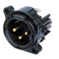 Neutrik NC3MBH-B - 3 pólusú XLR dugó fekete, vízszintes nyákhoz B ház