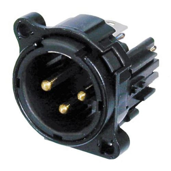 Neutrik NC3MBV-B - 3 pólusú XLR dugó fekete, függőleges nyákhoz B ház