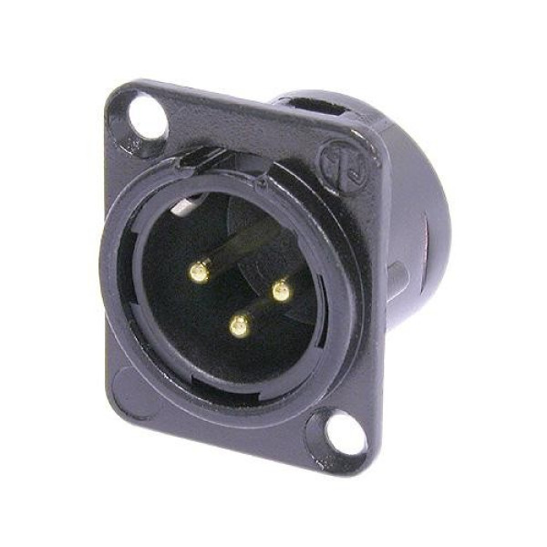 Neutrik NC3MD-L-BAG-1 - 3 pólusú XLR dugó ezüstözött érintkező, fekete D ház