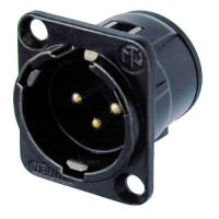 Neutrik NC3MD-V-BAG - 3 pólusú XLR dugó függőleges nyákhoz, ezüstözött érintkező, fekete D ház Neutrik NC3MD-V-BAG - 3 pólusú XLR dugó függőleges nyákhoz, ezüstözött érintkező, fekete D ház