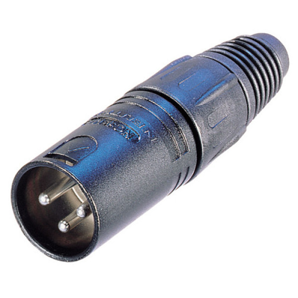 Neutrik NC3MX-B - 3 pólusú XLR dugó egyenes, lengő, aranyozott érintkező, fekete ház