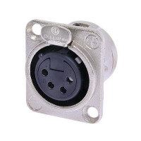 Neutrik NC4FD-L-1 - 4 pólusú XLR aljzat ezüstözött érintkező, D ház