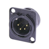Neutrik NC4MD-L-B-1 - 4 pólusú XLR dugó aranyozott érintkező, fekete, D ház Neutrik NC4MD-L-B-1 - 4 pólusú XLR dugó aranyozott érintkező, fekete, D ház