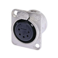 Neutrik NC5FD-L-1 - 5 pólusú XLR aljzat ezüstözött érintkező, D ház Neutrik NC5FD-L-1 - 5 pólusú XLR aljzat ezüstözött érintkező, D ház