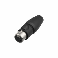 Neutrik NC5FX1-TOP - 5 pólusú kültéri XLR aljzat, lengő, egyenes, aranyozott, UV és IP65 védelem