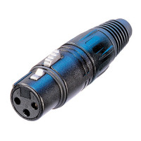 Neutrik NC5FX-B - 5 pólusú XLR aljzat egyenes, lengő, aranyozott érintkező, fekete ház Neutrik NC5FX-B - 5 pólusú XLR aljzat egyenes, lengő, aranyozott érintkező, fekete ház