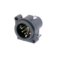 Neutrik NC5MBV-SW - 4 pólusú XLR dugó függőleges nyákhoz, földelés nélkül, retesszel, kapcsolós, B ház
