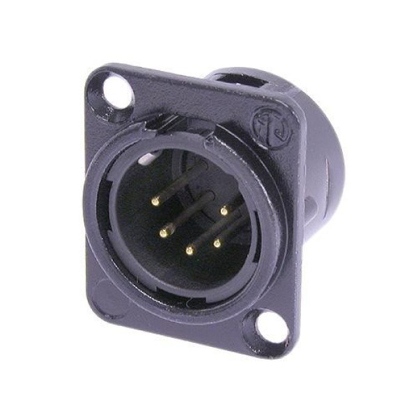 Neutrik NC5MD-L-B-1 - 5 pólusú XLR dugó aranyozott érintkező, fekete, D ház