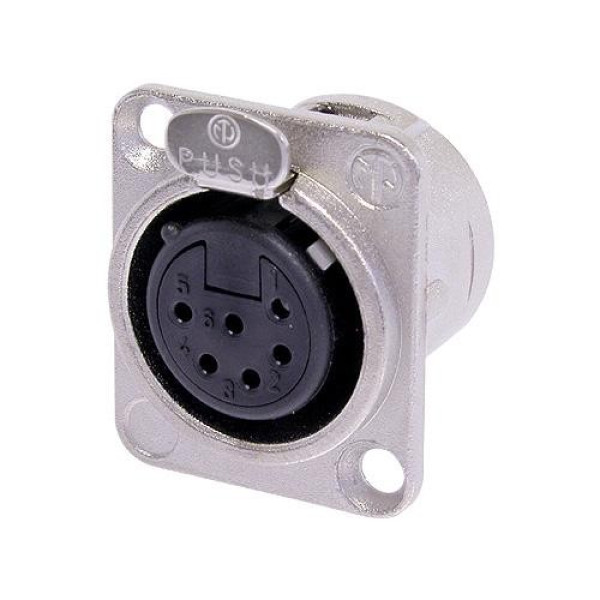 Neutrik NC6FD-L-1 - 6 pólusú XLR aljzat ezüstözött érintkező, D ház