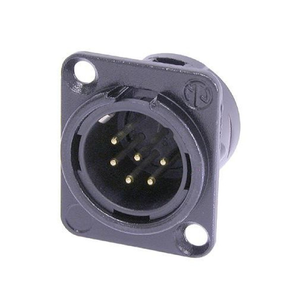 Neutrik NC6MD-L-B-1 - 6 pólusú XLR dugó aranyozott érintkező, fekete D ház