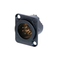 Neutrik NC6MD-LX-B - 6 pólusú XLR dugó aranyozott érintkező, fekete D ház