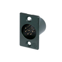 Neutrik NC6MP-B - 6 pólusú XLR dugó aranyozott érintkező, fekete P ház