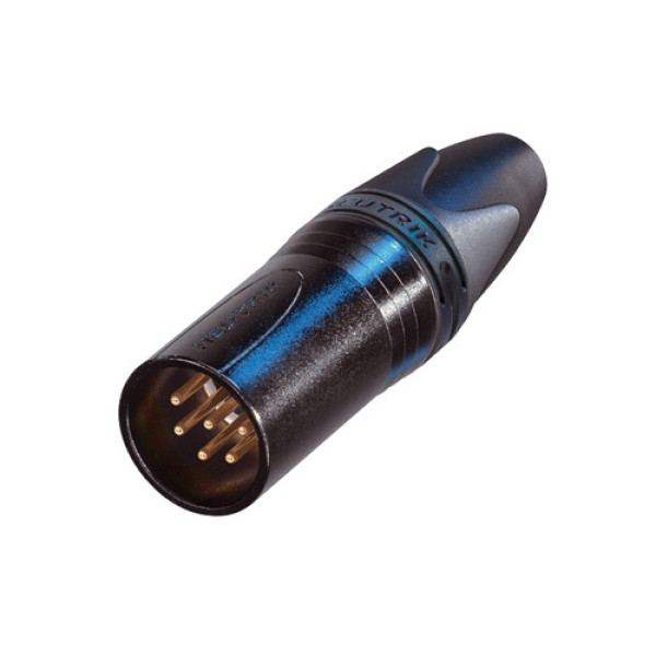 Neutrik NC6MXX-B - 6 pólusú XLR dugó egyenes, lengő, aranyozott érintkező, fekete ház