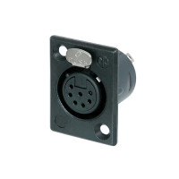 Neutrik NC7FP-B-1 - 7 pólusú XLR aljzat aranyozott érintkező, fekete P ház