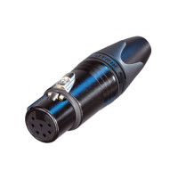Neutrik NC7FXX-B - 7 pólusú XLR aljzat egyenes, lengő, aranyozott érintkező, fekete ház