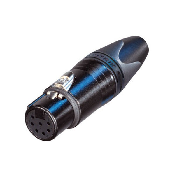 Neutrik NC7FXX-BAG - 7 pólusú XLR aljzat egyenes, lengő, fekete ház