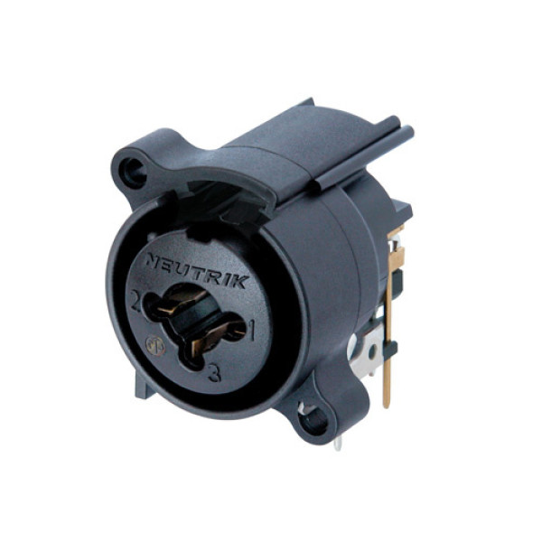 Neutrik NCJ6FA-H-0 - Combo 3 pólusú XLR + 6,35 mm sztereó jack aljzat, vízszintes nyákhoz, rögzítő rugósA ház