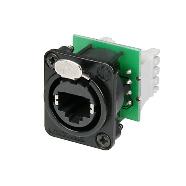Neutrik NE8FDV-Y110-B - etherCON RJ45 függőleges IDC 110 háttérrel,  fekete D ház