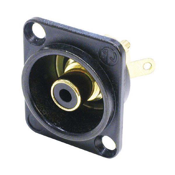 Neutrik NF2D-B-0 - RCA aljzat fekete D házban, fekete