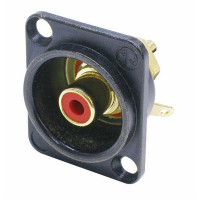Neutrik NF2D-B-2 - RCA aljzat fekete D házban, piros