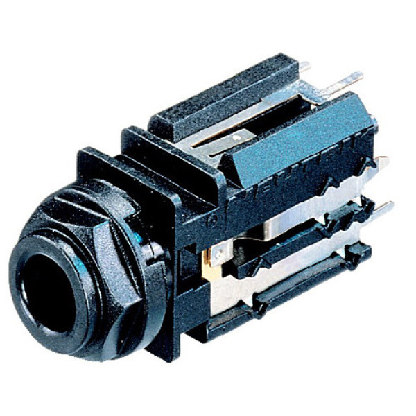 Neutrik NJ2FD-V - 6,35 mm monó jack aljzat, beépíthető, műanyag házzal