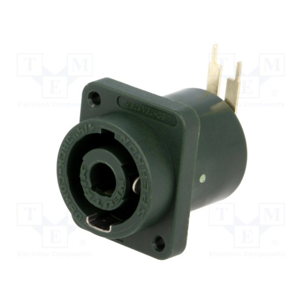 Neutrik NLJ2MDXX-H - speakON 2 pólusú hangfal csatlakozó - 6,35 mm sztereó jack aljzat közös D házban, vízszintes nyákhoz, D ház