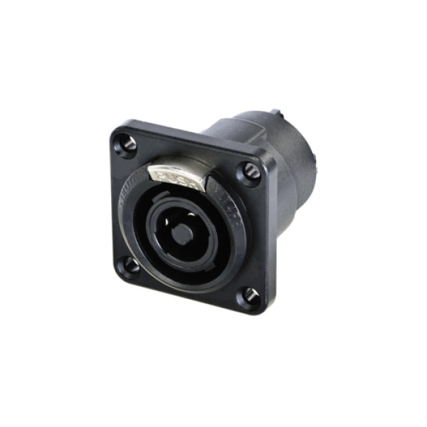 Neutrik NLT4FPXX-BAG - speakON 4 pólusú hangfal csatlakozó, beépíthető aljzat, fekete fém ház